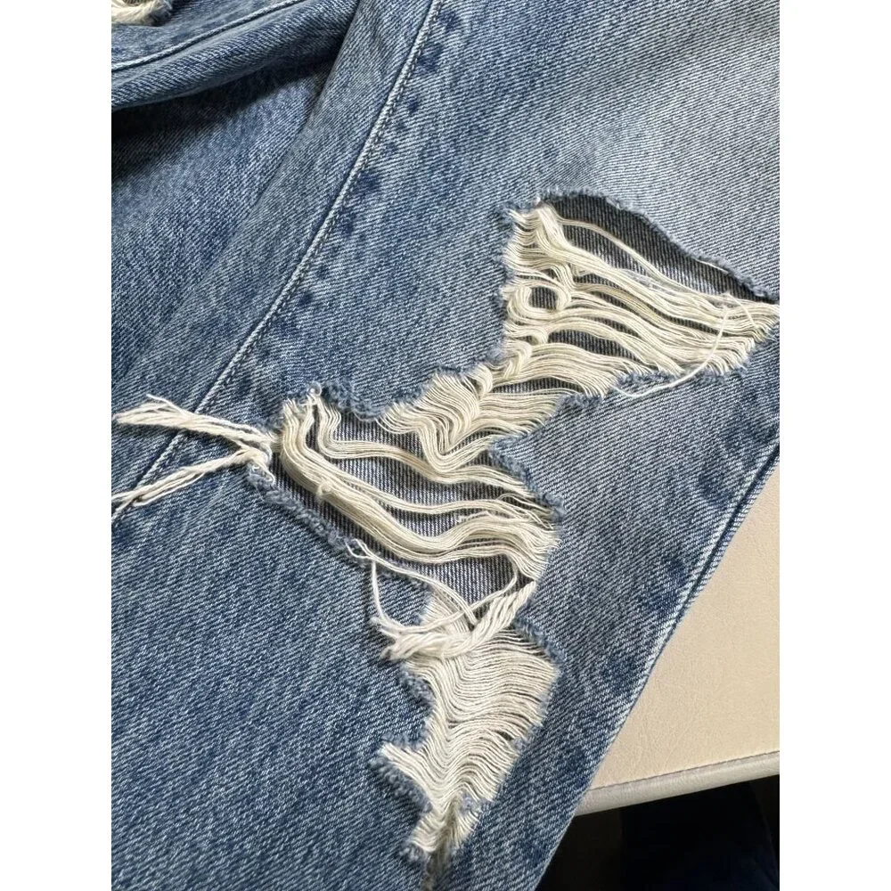 Slvrlake Roxy Jeans Women Size 26 Blue Denim Distressed High Rise Casual Cotton - Picture 15 of 16